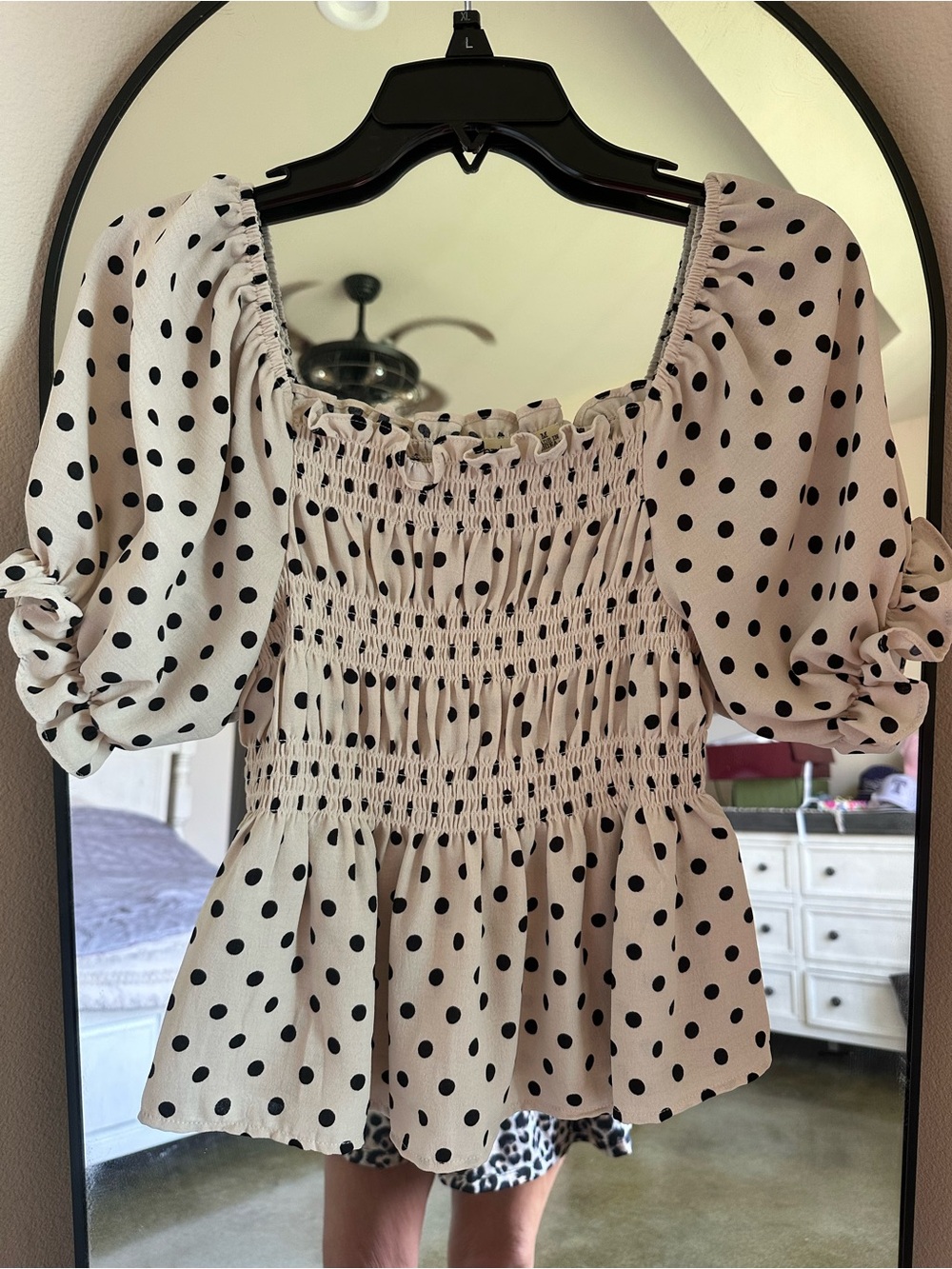 Polka Dot Peplum Top